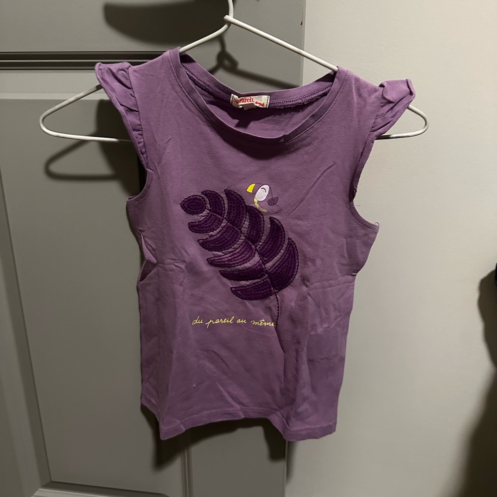 Du Pareil au Même Purple Sleeveless Shirt for girls - Size: 5 years